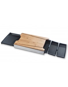 Bamboe snijplank met opvangbak 2